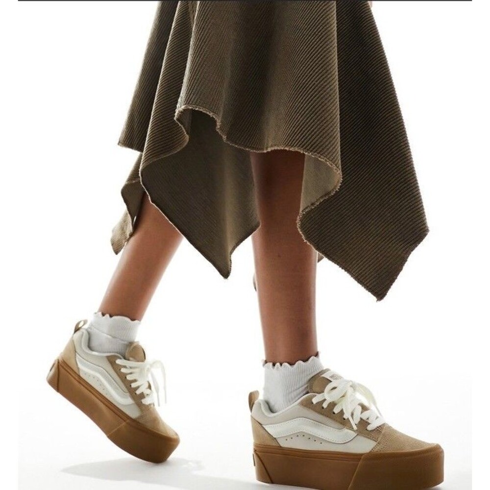 Vans Knu Stack Skater Turtledove Sneakers Men 7 Women 8.5 Suede Gum Platform